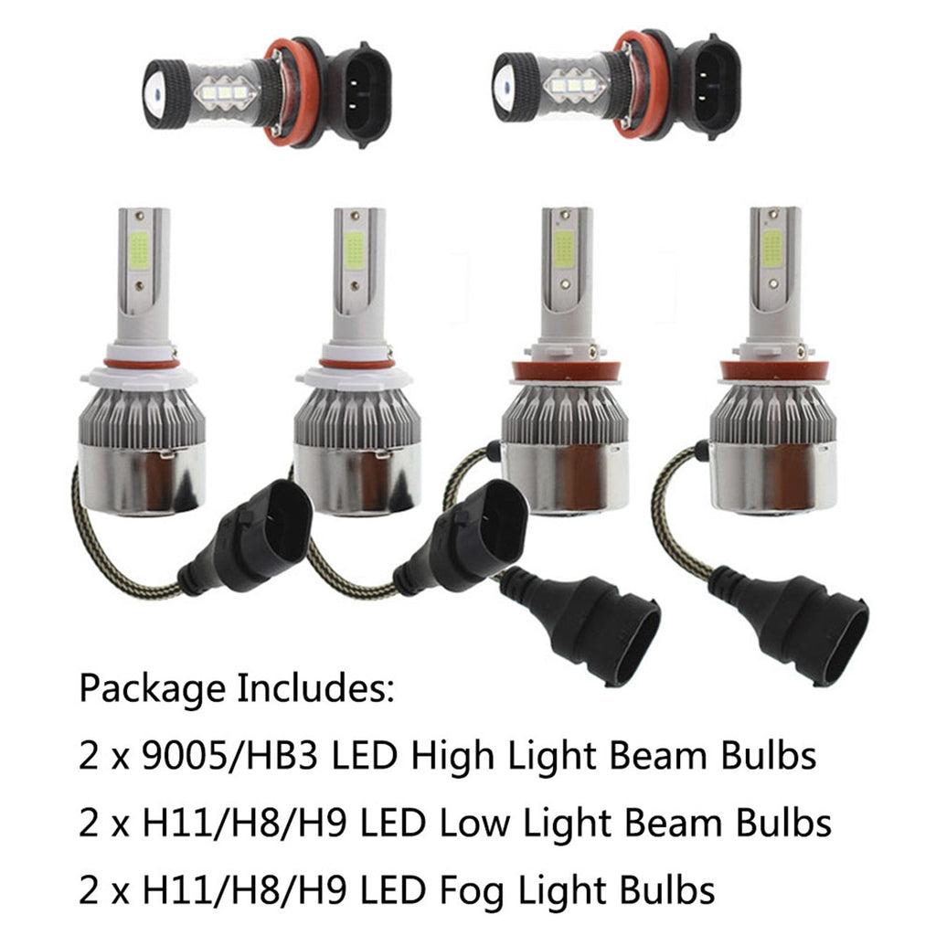 For Toyota Camry 2007-2014 6x Bulbs Kit 8000K LED Headlight + Fog Light Combo Lab Work Auto