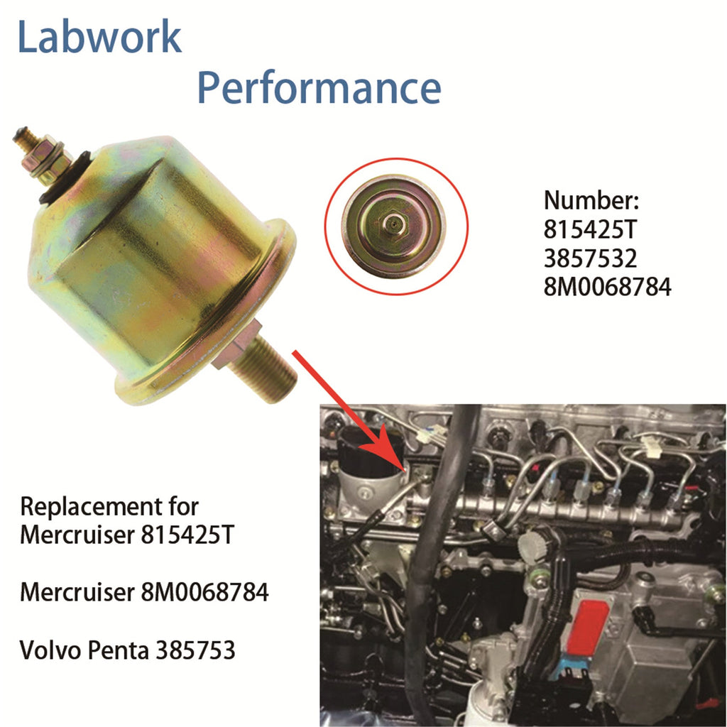 For Volvo Penta Mercruiser Oil Pressure Sender Sensor Sending Unit 3.0 4.3 5.0L Lab Work Auto