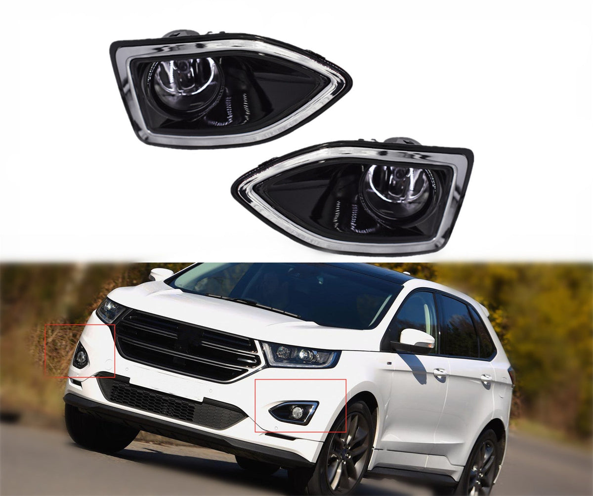 Front Bumper Bezel Fog Lights Lamps Harness Switch Kit For Ford Edge 2015-2018 Lab Work Auto