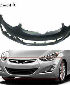 Front Bumper Cover for 2014 2015 2016 Hyundai Elantra Sedan w/ Tow Hook Primed