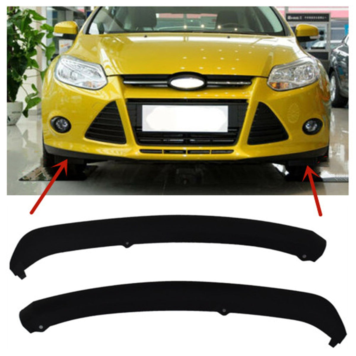 Front Bumper Spoiler Lip Chin Splitter Left+Right fit for Ford Focus 2012-2014 # FO1095244C Lab Work Auto