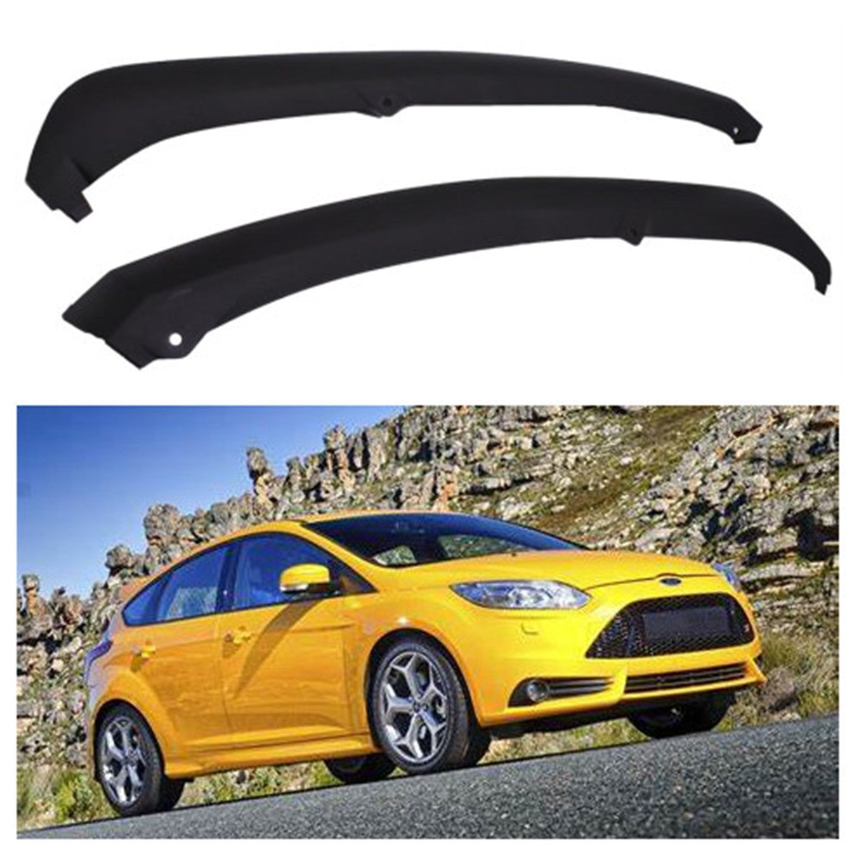 Front Bumper Spoiler Lip Chin Splitter Left+Right fit for Ford Focus 2012-2014 # FO1095244C Lab Work Auto