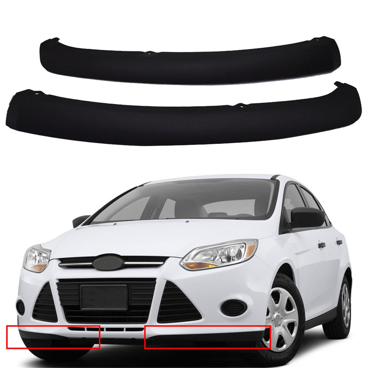 Front Bumper Spoiler Lip Chin Splitter Left+Right fit for Ford Focus 2012-2014 # FO1095244C Lab Work Auto
