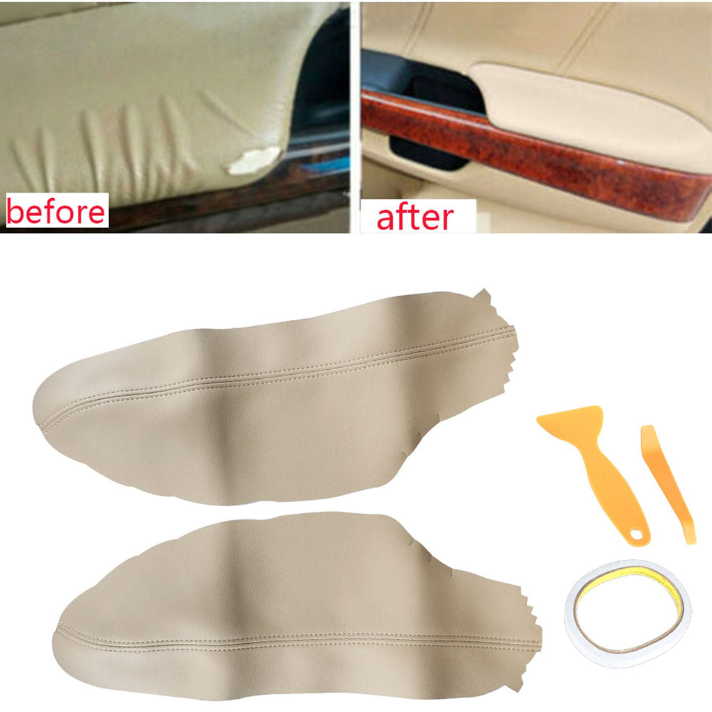 Front Door Panels Beige Leather Armrest Cover For Honda Accord 2008-2012 Coupe Lab Work Auto