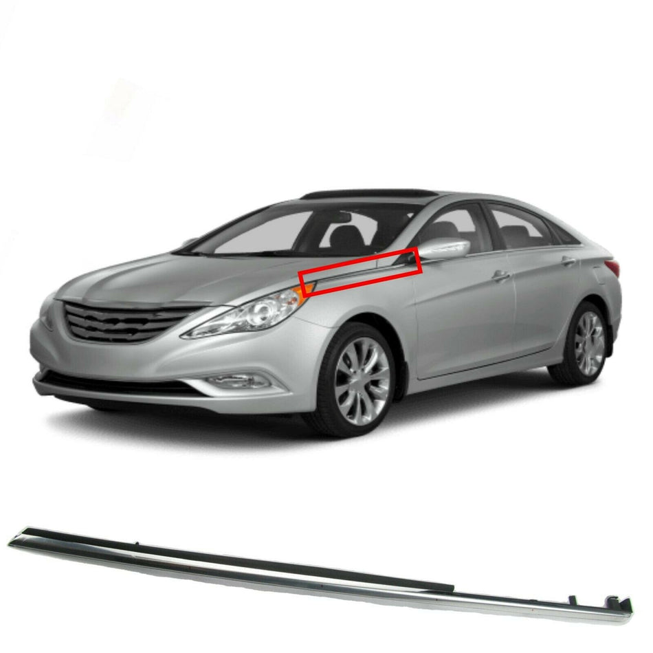 Front Left Driver Fender Garnish Chrome Molding Trim For Sonata 2011 2012-2014 - Lab Work Auto