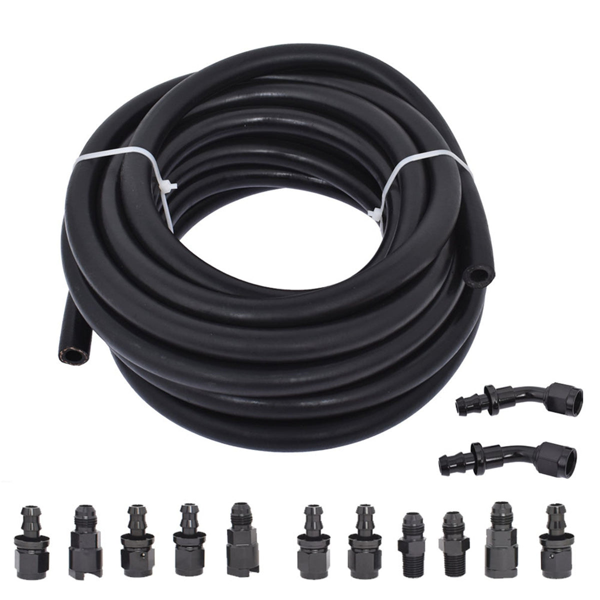 Fuel Filter/Pressure Regulator and 6AN 25 Feet Fuel Injection Line Install Kit with 13pcs Push Lock Swivel Fitting Hose Ends Kit Replacement for LS Lab Work Auto