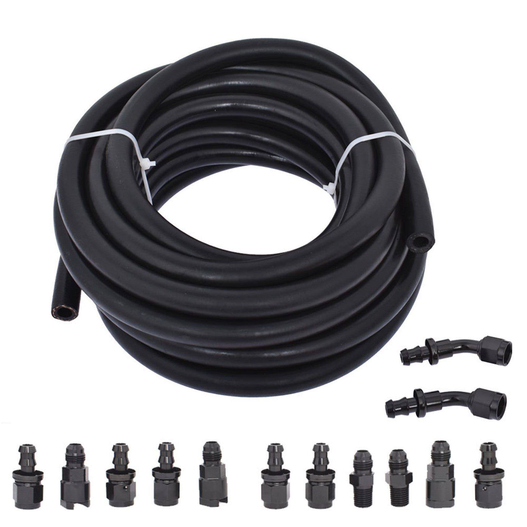 Fuel Filter/Pressure Regulator and 6AN 25 Feet Fuel Injection Line Install Kit with 13pcs Push Lock Swivel Fitting Hose Ends Kit Replacement for LS Lab Work Auto