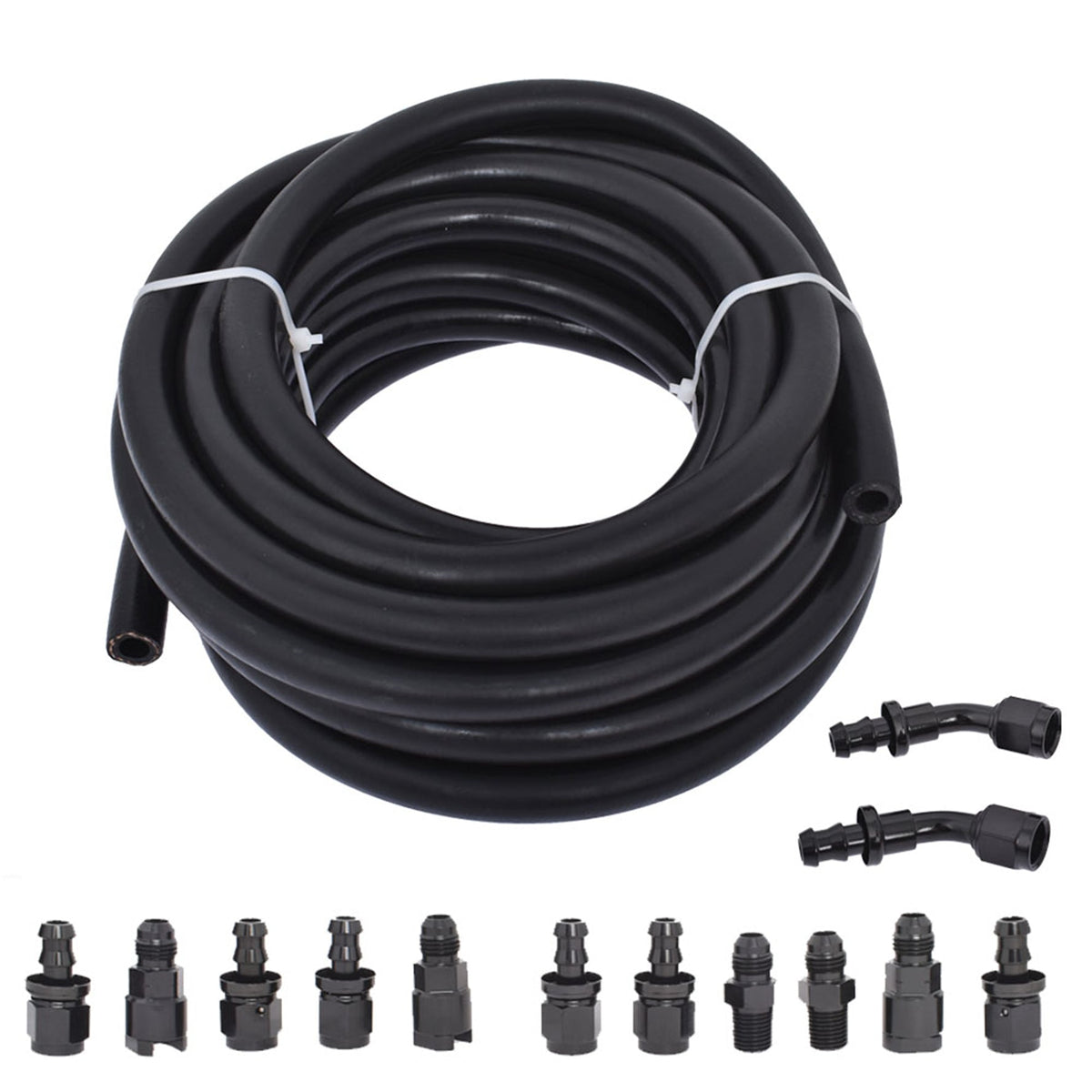 Fuel Filter/Pressure Regulator and 6AN 25 Feet Fuel Injection Line Install Kit with 13pcs Push Lock Swivel Fitting Hose Ends Kit Replacement for LS Lab Work Auto