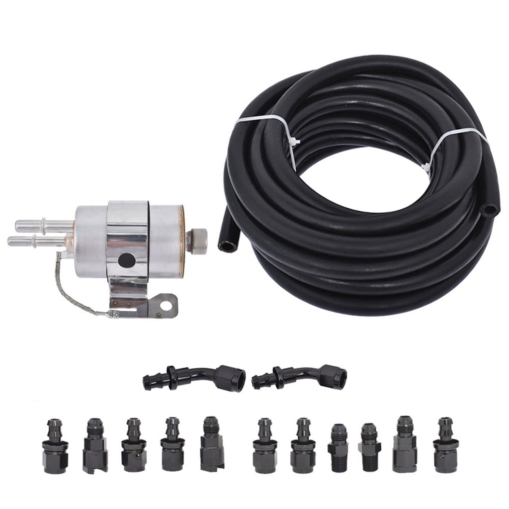 Fuel Filter/Pressure Regulator and 6AN 25 Feet Fuel Injection Line Install Kit with 13pcs Push Lock Swivel Fitting Hose Ends Kit Replacement for LS Lab Work Auto