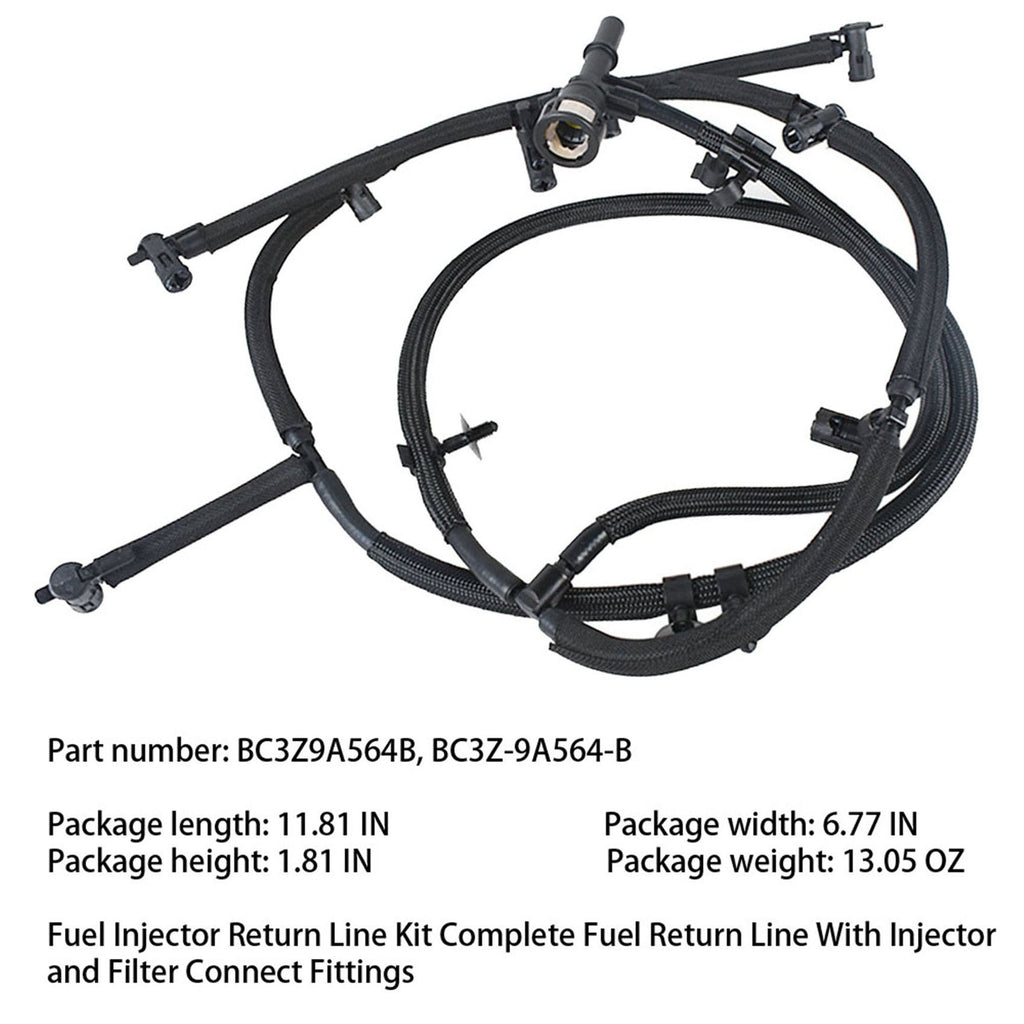 Fuel Injector Return Line Kit For 11-16 Ford F-250 F-350 F-450 F7-550 Super Duty Lab Work Auto