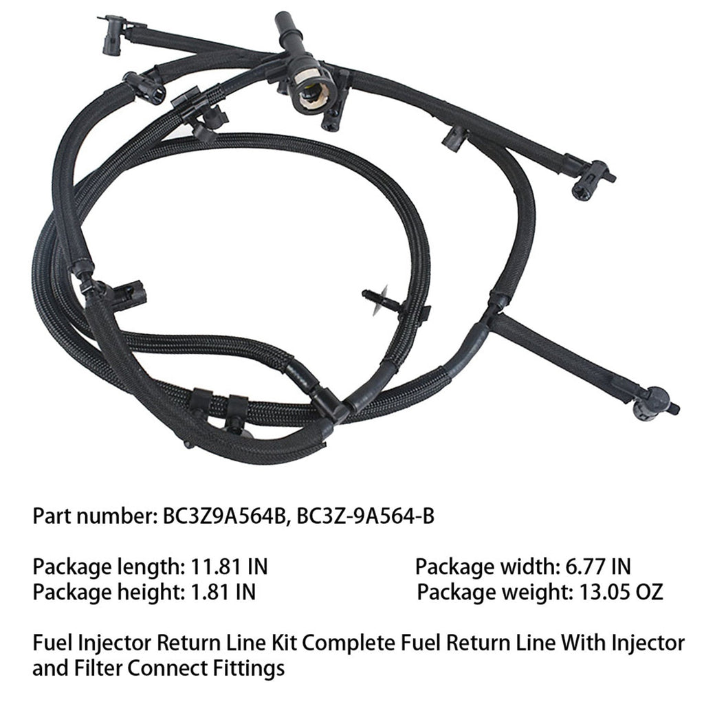Fuel Injector Return Line Kit For 11-16 Ford F-250 F-350 F-450 F7-550 Super Duty Lab Work Auto