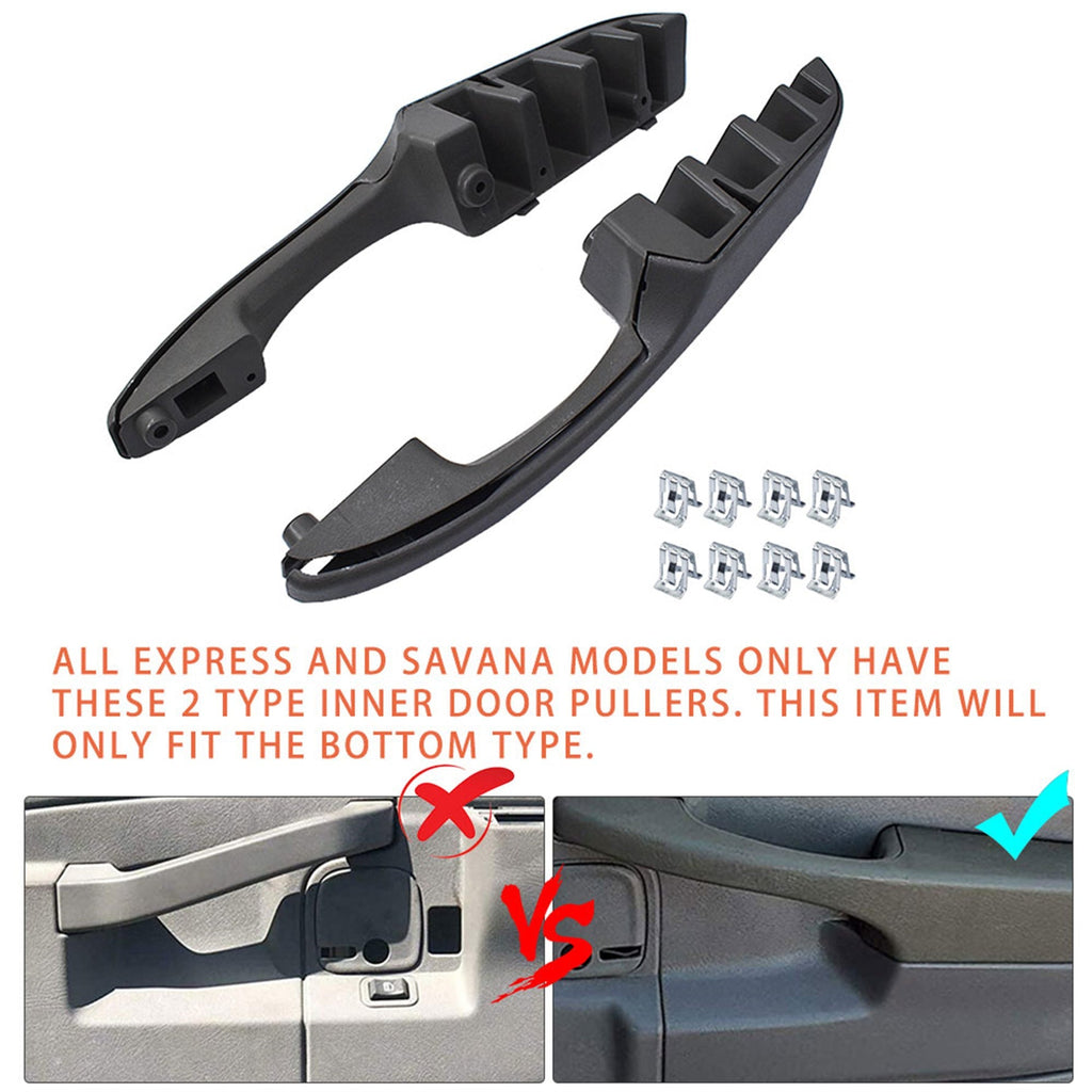 Gray Inside Door Handle LH+RH For 03-20 Chevy Express GMC Savana New Lab Work Auto
