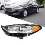 Halogen Headlamp For 2017-2019 Ford Fusion Driver Left Chrome Housing FO2502350