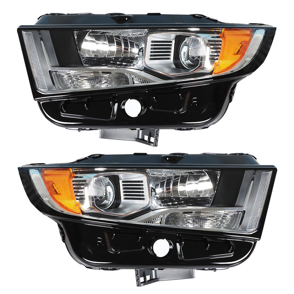 Halogen Headlamps For 2015-2018 Ford Edge Chrome Housing Headlights Right & Left Lab Work Auto