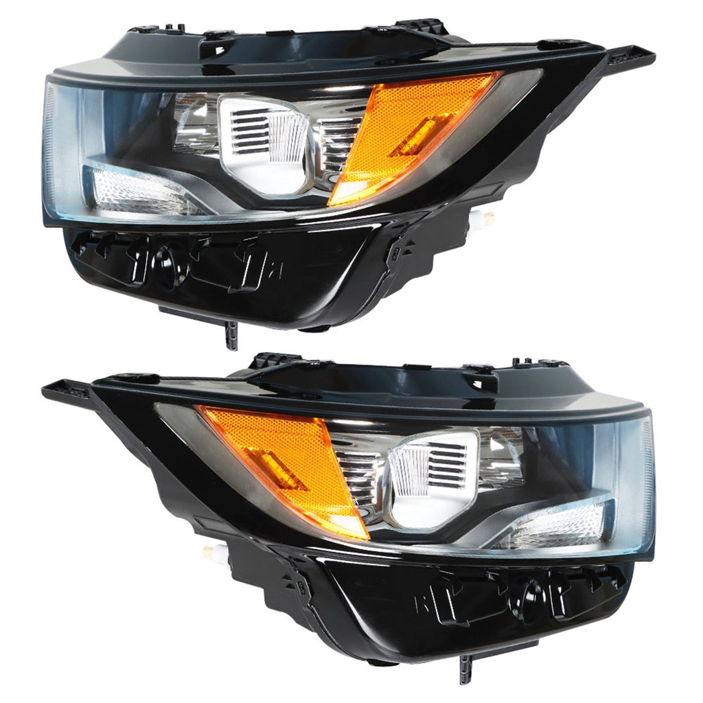 Halogen Headlamps For 2015-2018 Ford Edge Chrome Housing Headlights Right & Left Lab Work Auto