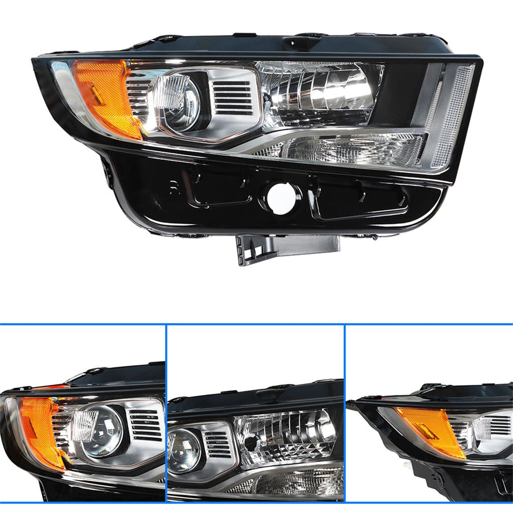 Halogen Headlamps For 2015-2018 Ford Edge Chrome Housing Headlights Right & Left Lab Work Auto