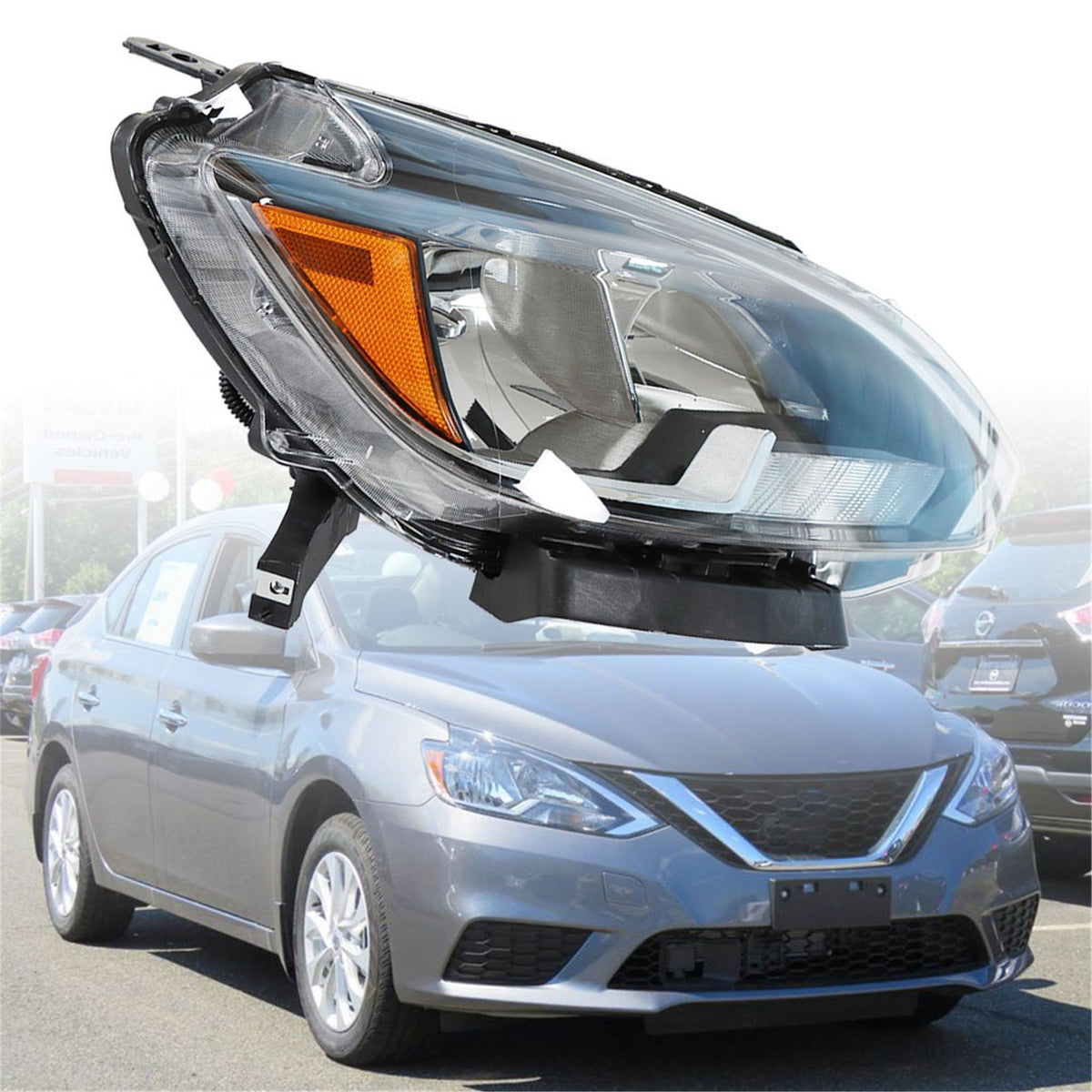 Halogen Headlight For 2016-18 Nissan Sentra Right Side Chrome Housing NI2503244 Lab Work Auto