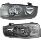 Halogen Headlight Left&Right Pair Clear Lens Black For Hyundai Elantra 2001-2003
