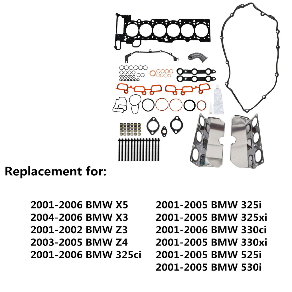 Head Gasket Bolts Set For 01-06 BMW 325i 530i X3 X5 Z4 2.5 & 3.0 DOHC 24V M54 Lab Work Auto
