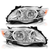 Headlamps Replacement Left+Right For Chrome 2009 2010 Toyota Corolla Headlights