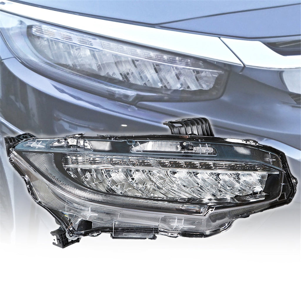 Headlight Fit For 2016-2019 Honda Civic Replacement LED Clear Lens 33100TBAA11 Lab Work Auto