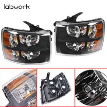 Load image into Gallery viewer, Headlight Head Lamps Fit For 2007-2013 Chevy Silverado Left+Right Black Housing Lab Work Auto