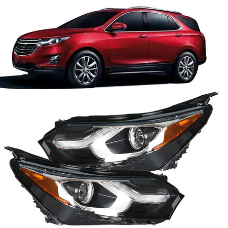 Headlights For 2018-2019 Chevy Equinox Headlamps Driver + Passenger Side Pair Lab Work Auto