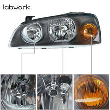 Load image into Gallery viewer, Headlights Lamps Replacement For 2004-2006 Hyundai Elantra Black Housing LH + RH Lab Work Auto