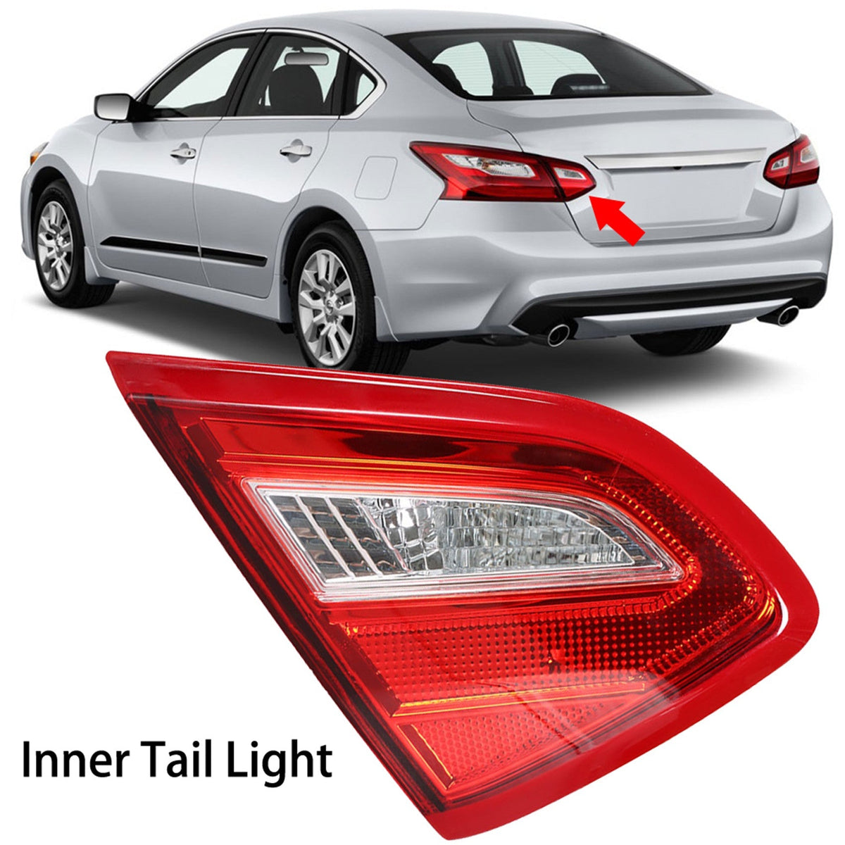 Inner Tail Light Assembly Rear Lamp Left Driver Side Replacement for 2016-2018 Nissan Altima 265459HS0A NI2802110 Lab Work Auto