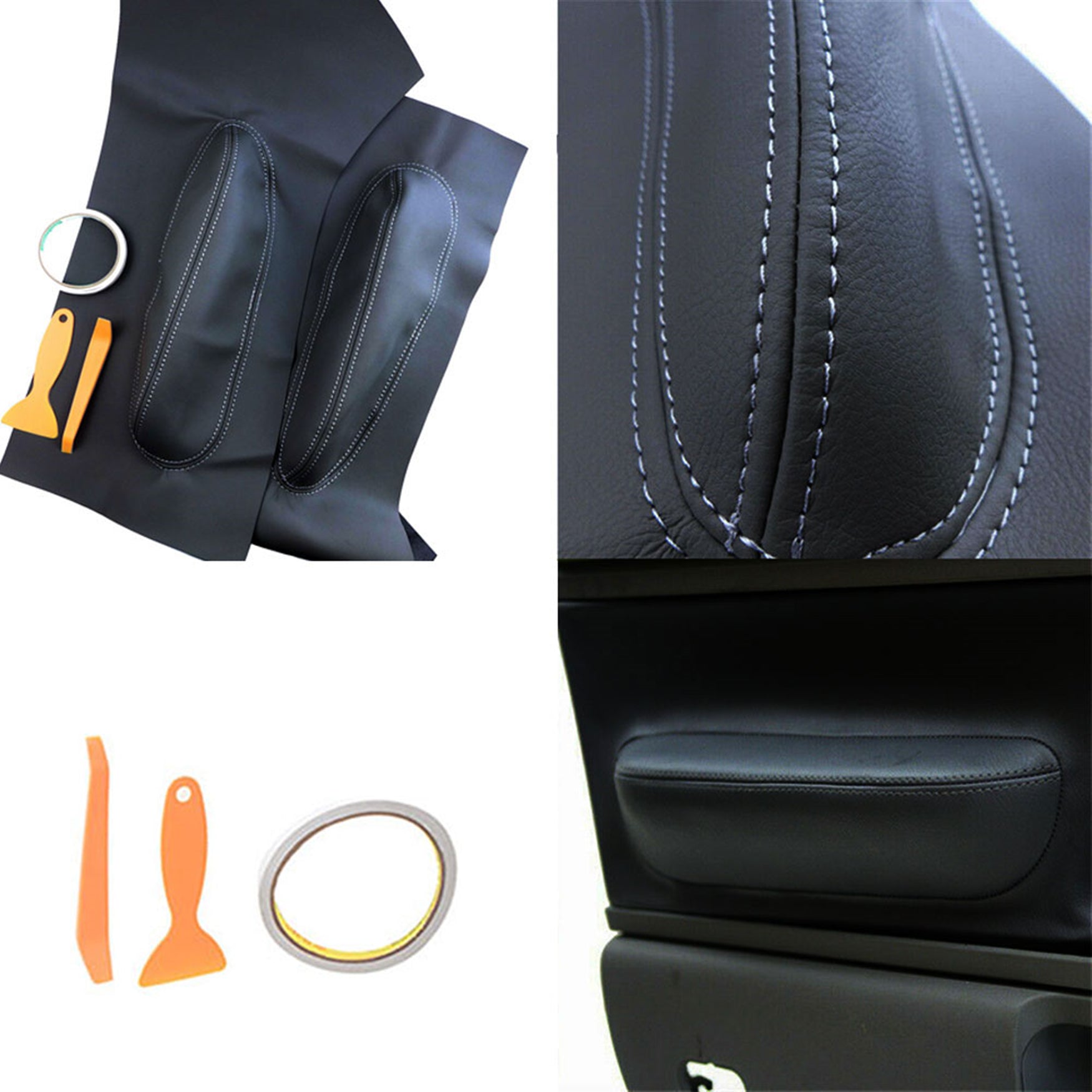 L+R Door Panel Insert Card Leather Cover for Volkswagen Beetle 98