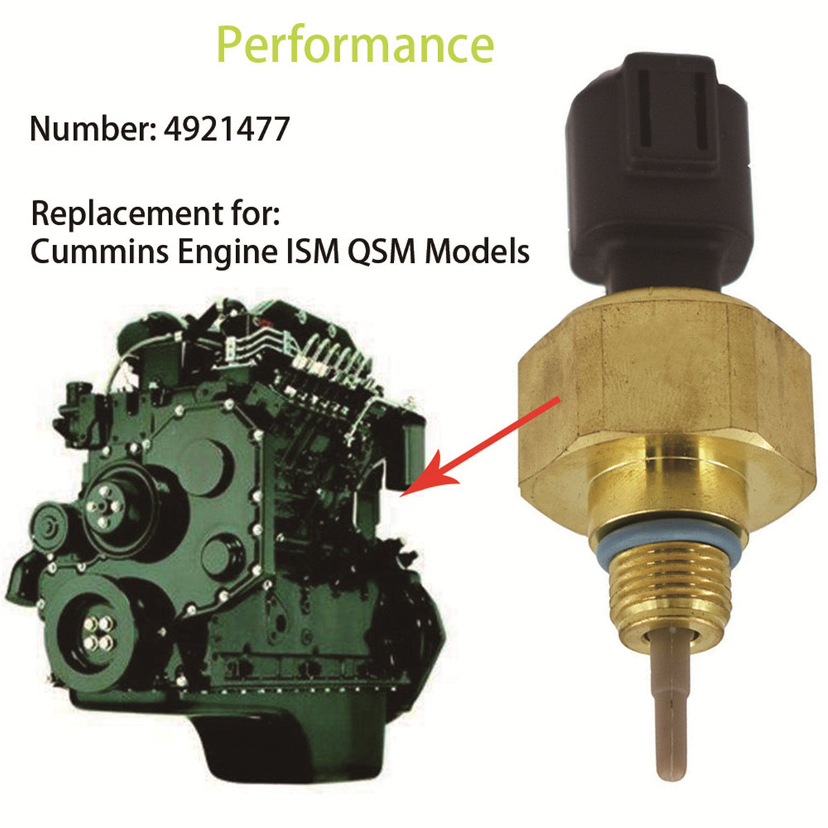 LABWORK Oil Temperature Pressure Sensor Fit for ISM QSM Engine 4921477 ...