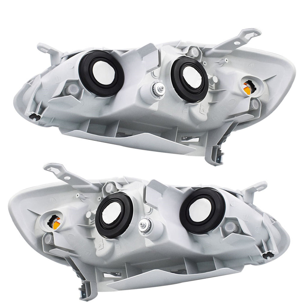 LH+RH Replacement Chrome Headlights Fit for 2003 Corolla Headlights 2003-2008 Lab Work Auto