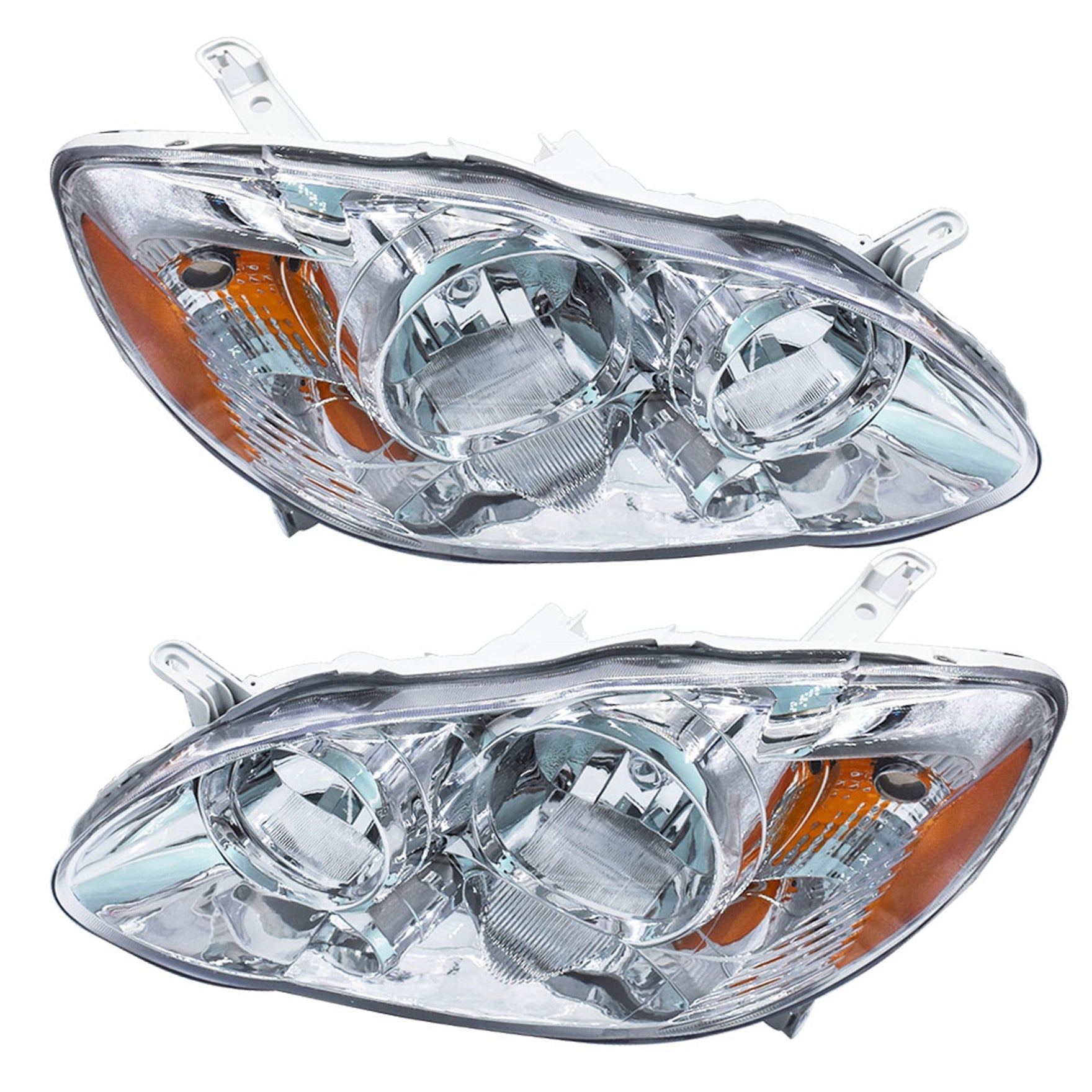 LH+RH Replacement Chrome Headlights Fit for 2003 Corolla Headlights 2003-2008 Lab Work Auto