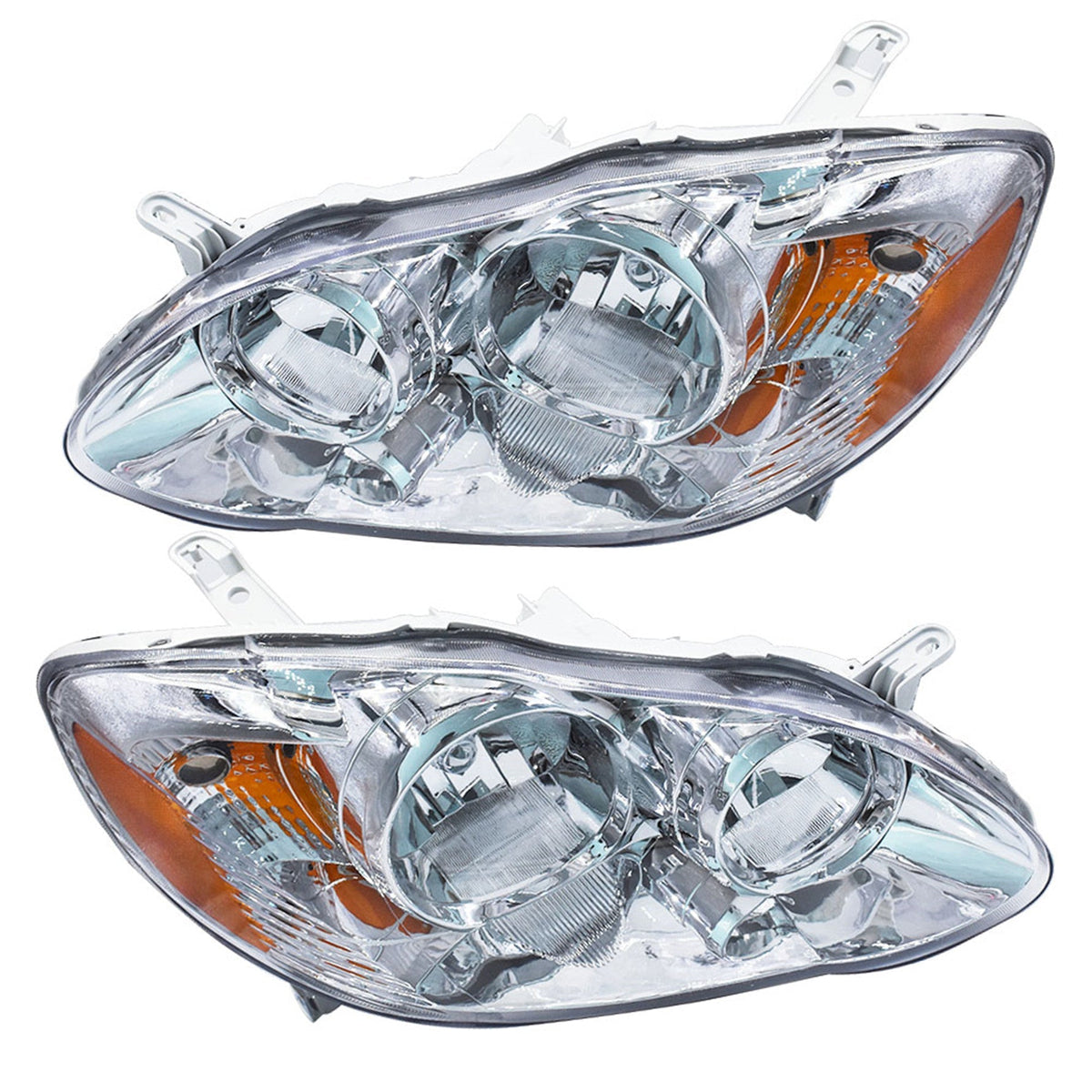 LH+RH Replacement Chrome Headlights Fit for 2003 Corolla Headlights 2003-2008 Lab Work Auto