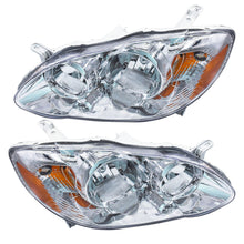 Load image into Gallery viewer, LH+RH Replacement Chrome Headlights Fit for 2003 Corolla Headlights 2003-2008 Lab Work Auto