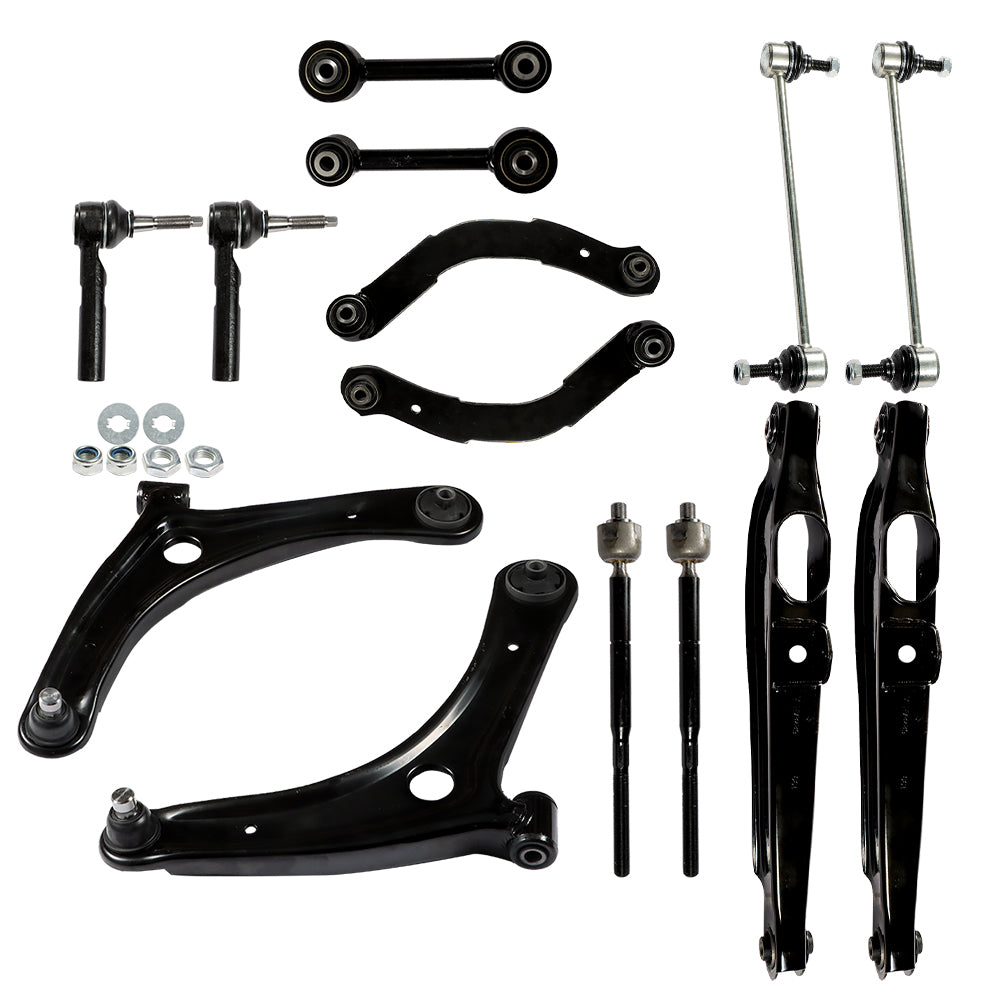 Labwork 14PCS Front Rear Control Arms Tie Rods Sway Bars For DODGE CALIBER 2009-2012 Lab Work Auto