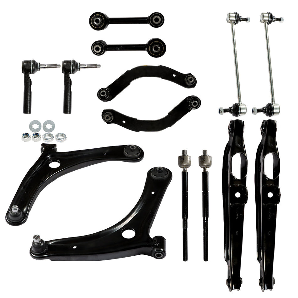 Labwork 14PCS Front Rear Control Arms Tie Rods Sway Bars For DODGE CALIBER 2009-2012 Lab Work Auto