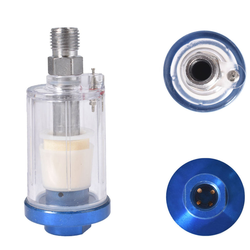 Labwork 2 Spray Gun 1/4" Air Line Mini Filter Water Trap Clear Painting Moisture Lab Work Auto