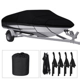 Labwork 210D Waterproof Heavy Duty Boat Cover Trailerable Fishing Tri-Hull Runabouts