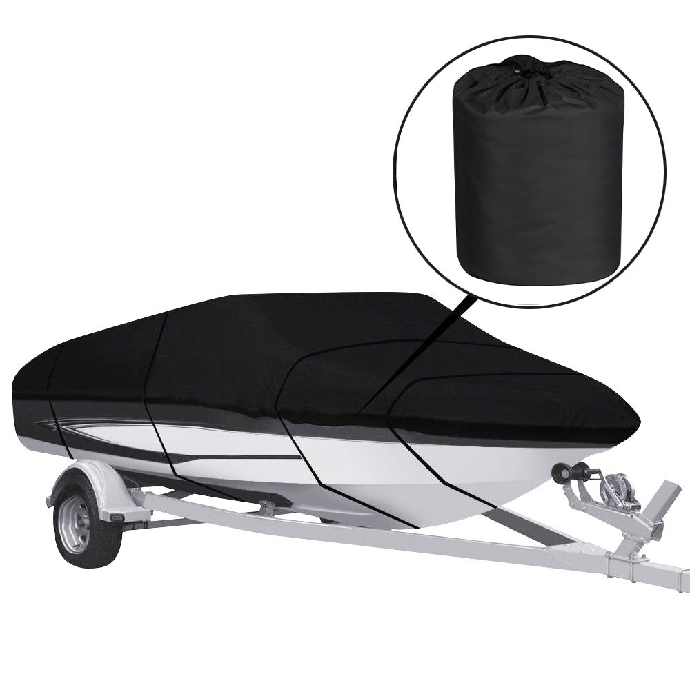 Labwork 210D Waterproof Heavy Duty Boat Cover Trailerable Fishing Tri-Hull Runabouts Lab Work Auto