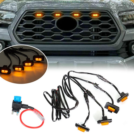 Labwork 4× For Toyota Tacoma Trd Pro 2020-2021 Amber 6000K LED Grille Light Kit Lab Work Auto