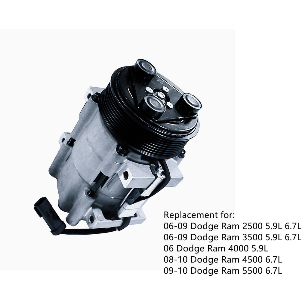 Labwork A/C Compressor Fit for 06-10 Dodge Ram 2500 3500 5.9L 6.7L 408Cu Diesel Lab Work Auto