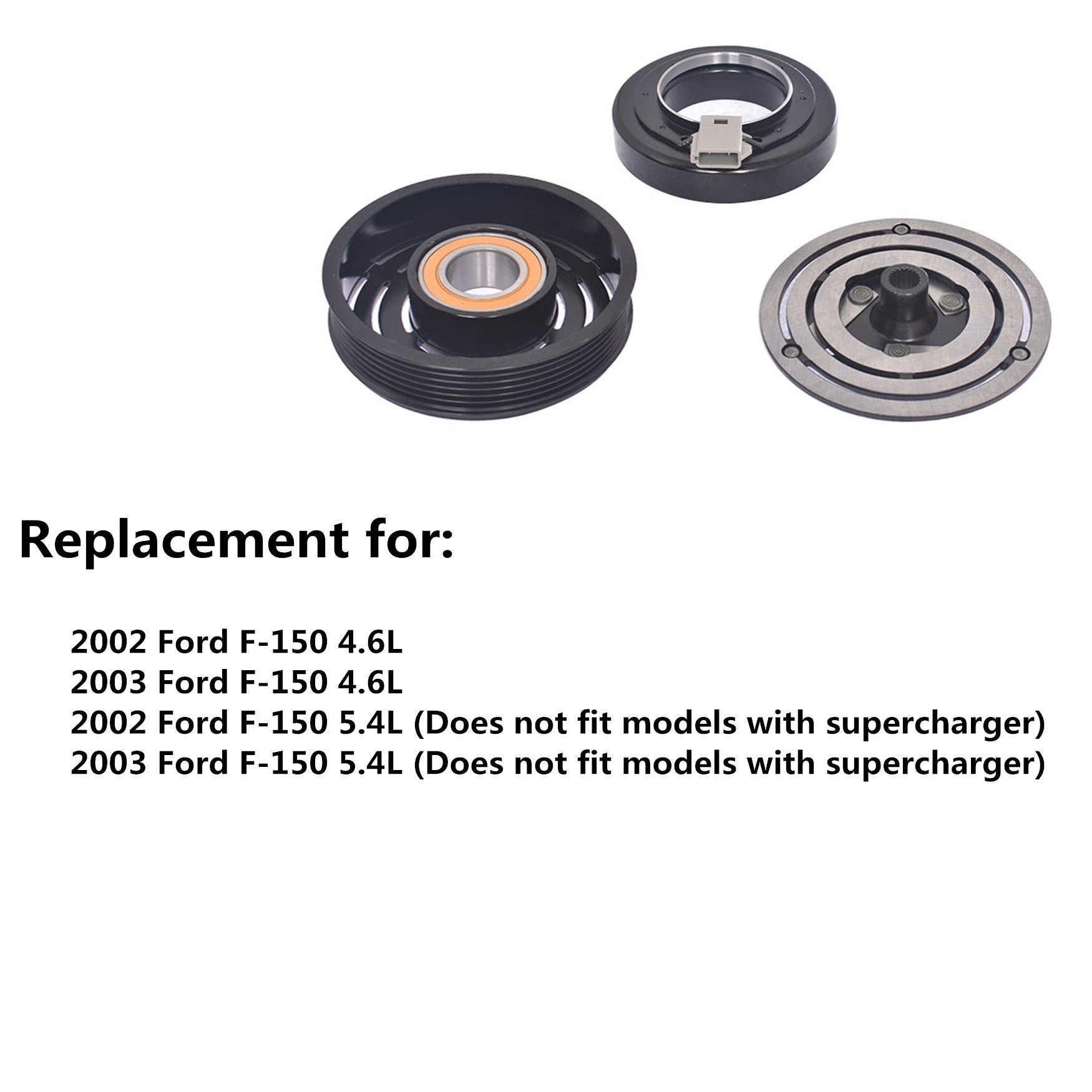 Labwork AC Compressor Clutch Kit Coil Pulley Plate For 02-03 Ford F-150 4.6 5.4l Lab Work Auto