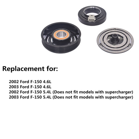 Labwork AC Compressor Clutch Kit Coil Pulley Plate For 02-03 Ford F-150 4.6 5.4l Lab Work Auto