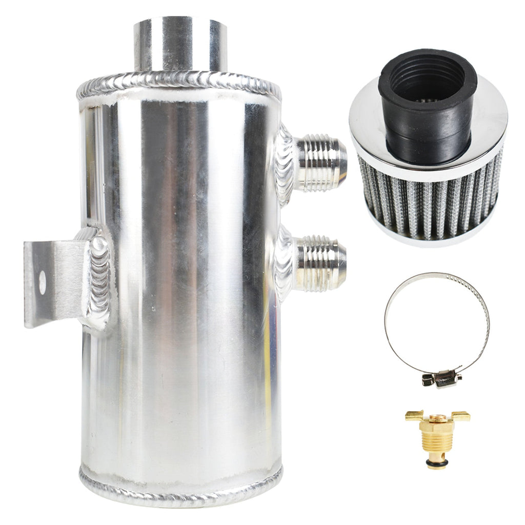 Labwork Aluminum 10AN Oil Catch Can Reservoir Tank W/ Breather Filter Baffled Lab Work Auto