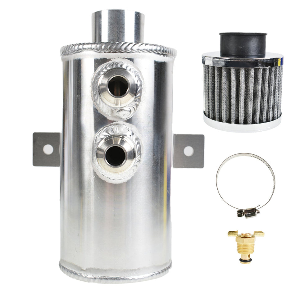 Labwork Aluminum 10AN Oil Catch Can Reservoir Tank W/ Breather Filter Baffled Lab Work Auto