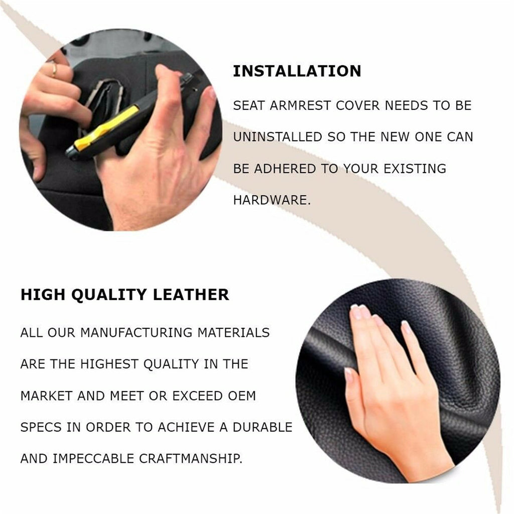 Labwork Black Leather Front Seat Armrest Cover For Honda CR-V CRV 07 2008 2009 Lab Work Auto