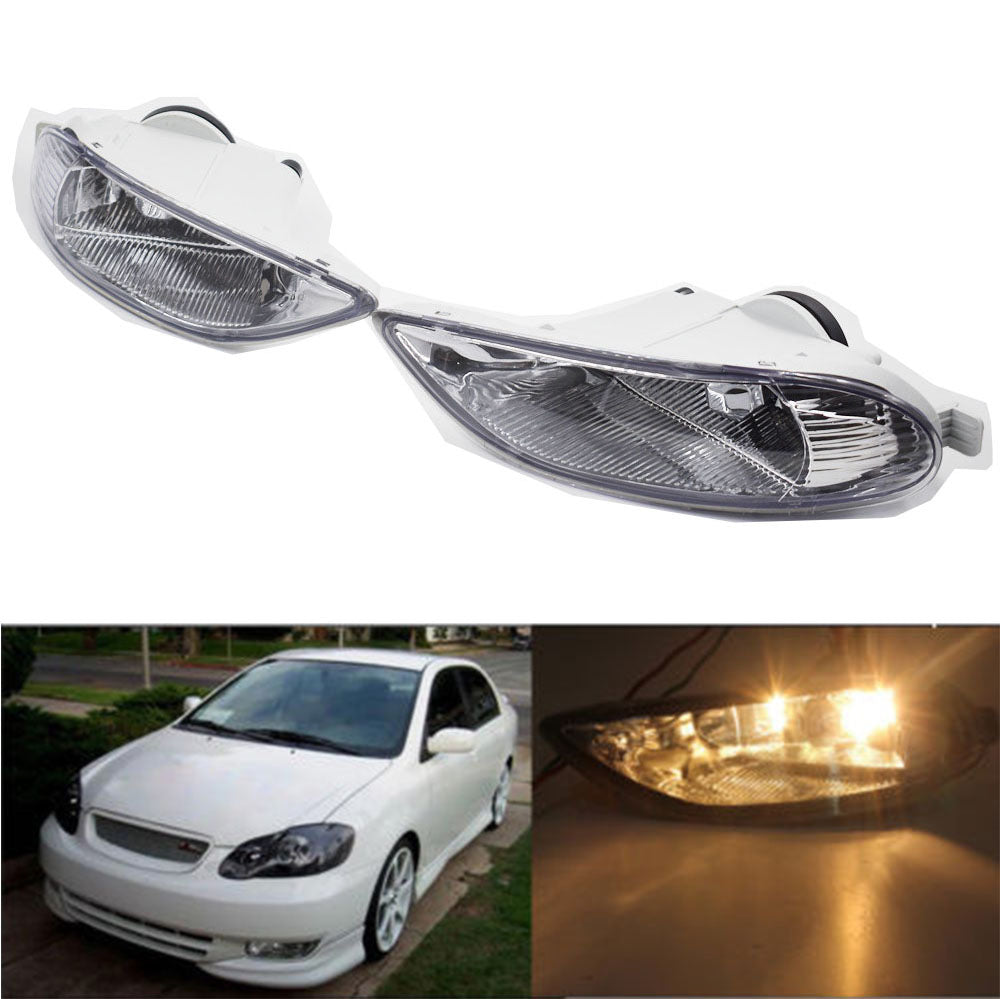 Labwork Bumper Fog Lights Clear Lens Front Lamps For 2005 -2008 Toyota Corolla Lab Work Auto