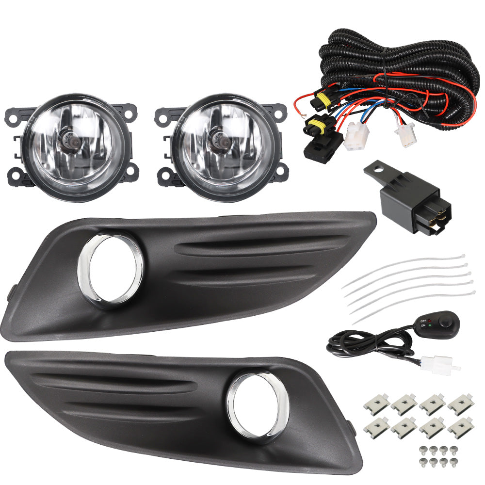 Labwork Bumper Fog Lights Driving Lamps Wiring Switch Kit For 2014-2018 Ford Fiesta Lab Work Auto