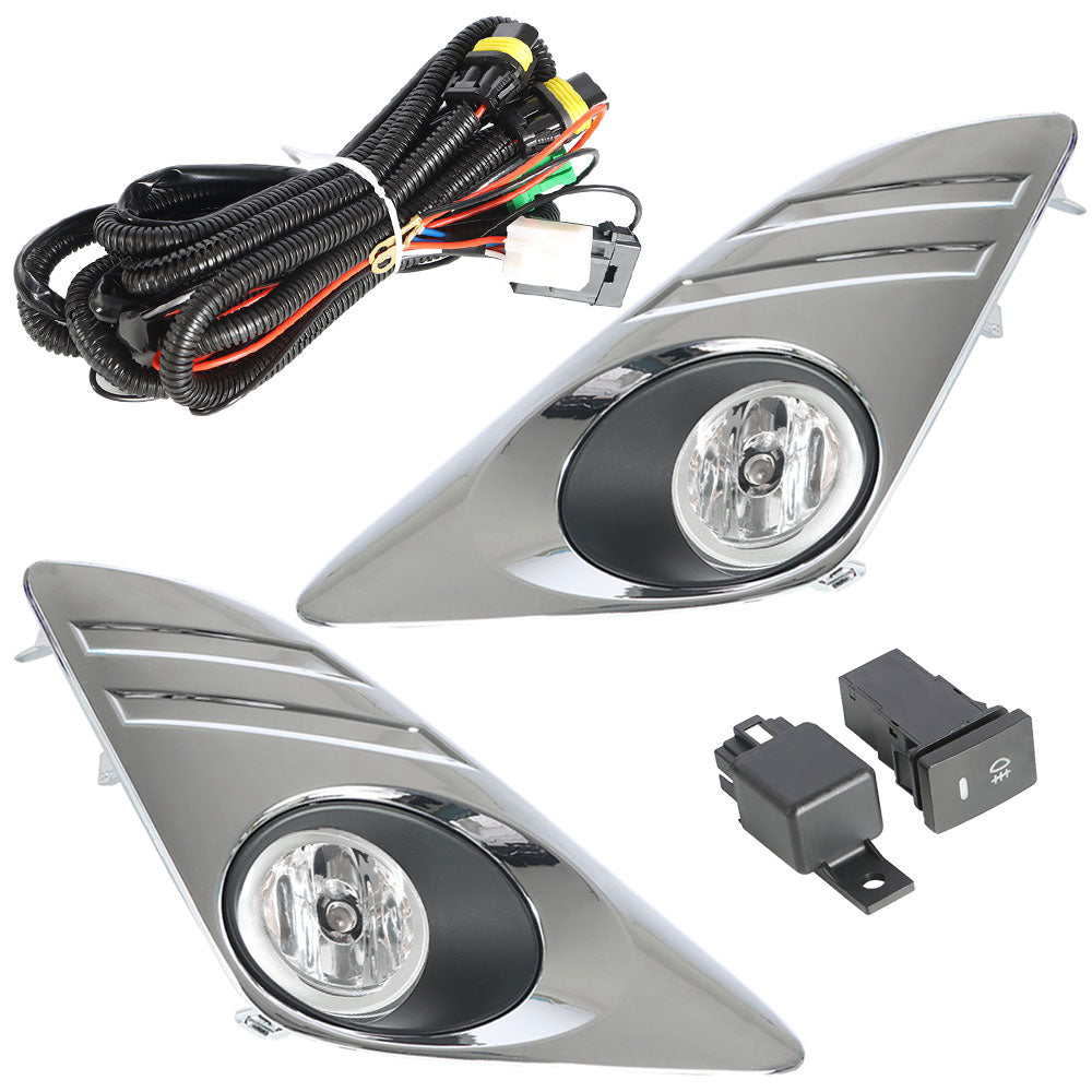 Labwork Chrome Cover+Bumper Driving Fog Light  For 2012 2013 2014 Toyota Camry L LE XLE Lab Work Auto